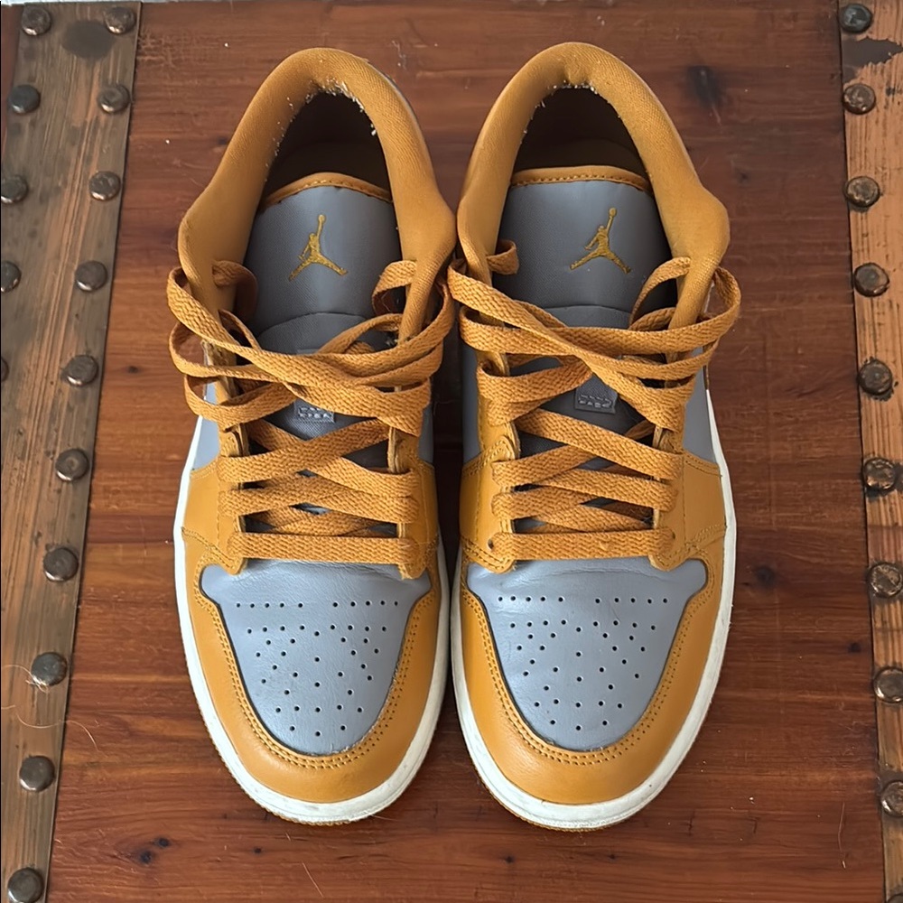 Air Jordan Gray and Mustard Sneakers
